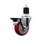 Service Caster 4'' Red Poly Swivel 1-7/8'' Expanding Stem Caster with Brake SCC-EX20S414-PPUB-RED-PLB-178 - alternate 1
